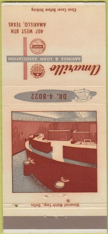 Matchbook Cover - Amarillo Savings Loan Assoc TX 30 Strike