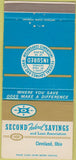 Matchbook Cover - Second Federal Savings Cleveland OH 30 Strike