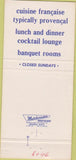 Matchbook Cover - Restaurant Le Provencal Washington DC 30 Strike