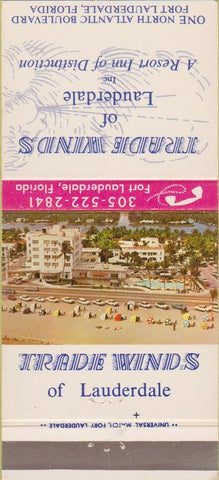 Matchbook Cover - Trade Winds of Fort Lauderdale FL 30 Strike