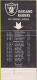 Matchbook Cover - Union Bank 1972 Oakland Raiders schedule 30 Strike