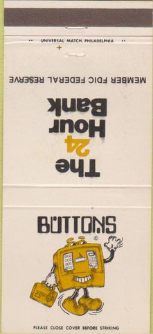Matchbook Cover - Buttons National Central Bank 30 Strike