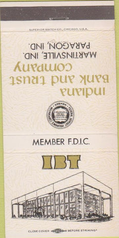Matchbook Cover - Indiana Bank Trust Co Martinsville Paragon IN 30 Strike