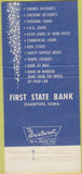 Matchbook Cover - 1st State Bank Chariton Russell IA 30 Strike