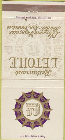 Matchbook Cover - Restaurant L'Etoile San Francisco CA 30 Strike