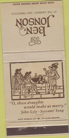 Matchbook Cover - The Ben Jonson San Francisco CA 30 Strike