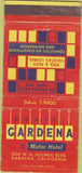 Matchbook Cover - Doric Gardena Motor Hotel CA 30 Strike