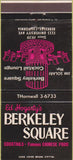 Matchbook Cover - Ed Hogarty's Berkeley Square Berkeley CA 30 Strike