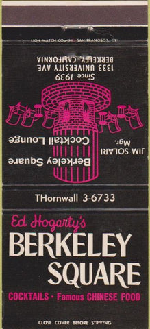Matchbook Cover - Ed Hogarty's Berkeley Square Berkeley CA 30 Strike