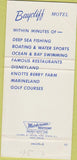 Matchbook Cover - Baycliff Motel Newport Beach CA 30 Strike