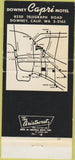 Matchbook Cover - Downey Capri Motel Downey CA 30 Strike