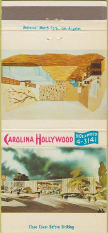 Matchbook Cover - Carolina Hollywood CA Motel 30 Strike