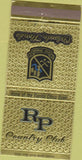 Matchbook Cover - Rio Pinar Country Club Orlando FL 30 Strike