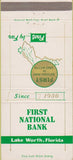Matchbook Cover - First National Bank Lake Worth FL 30 Strike