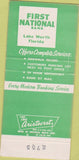 Matchbook Cover - First National Bank Lake Worth FL 30 Strike