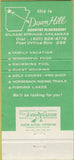 Matchbook Cover - Dawn Hill Country Club Resort Siloam Springs AR 30 Strike