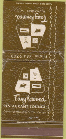 Matchbook Cover - Tanglewood Restaurant Milwaukee WI 30 Strike