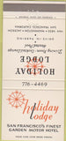 Matchbook Cover - Holiday Lodge San Francisco CA 30 Strike