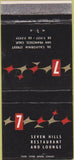 Matchbook Cover - Seven Hills Restaurant San Francisco CA 30 Strike