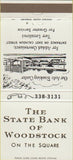 Matchbook Cover - State Bank of Woodstock IL 30 Strike