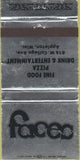 Matchbook Cover - Faces Restaurant Appleton WI WEAR 30 Strike