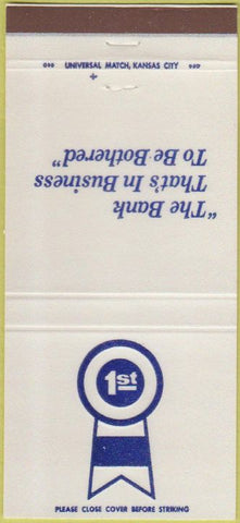 Matchbook Cover - First National Bank Cedar Falls IA 30 Strike