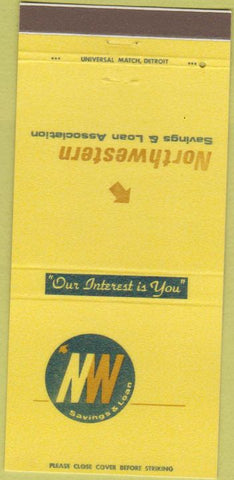 Matchbook Cover - Northwest Savings Petoskey Manistee Traverse City MI 30 Strike