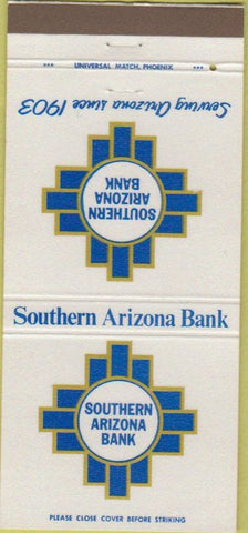 Matchbook Cover - Southern Arizona Bank 30 Strike