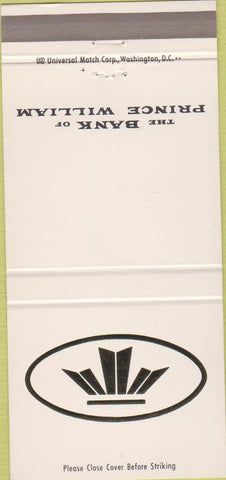 Matchbook Cover - The Bank of Prince William 30 Strike