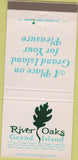 Matchbook Cover - River Oaks Grand Island NY WORN 30 Strike