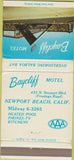 Matchbook Cover - Baycliff Motel Newport Beach CA 30 Strike