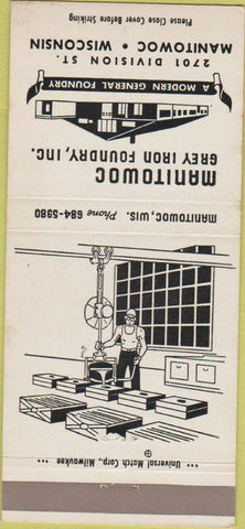 Matchbook Cover - Manitowoc Grey Iron Foundry WI 30 Strike
