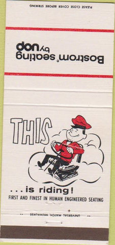 Matchbook Cover - Bostrom's Seating by UOP seats Milwaukee WI 30 Strike