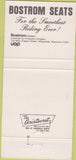 Matchbook Cover - Bostrom's Seating by UOP seats Milwaukee WI 30 Strike