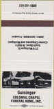 Matchbook Cover - Guisinger Colonial Chapel Funeral Home South Bend IN 30 Strike