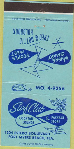 Matchbook Cover - Surf Club Fort Myers Beach FL 30 Strike