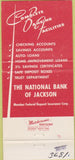 Matchbook Cover - National Bank of Jackson MI 30 Strike