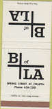 Matchbook Cover - Bank of Los Angeles CA 30 Strike