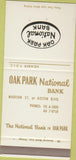 Matchbook Cover - Oak Park National Bank IL SAMPLE 30 Strike