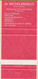 Matchbook Cover - Er Michelangelo Restaurant Quebec  30 Strike