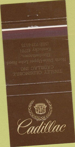 Matchbook Cover - Tinsley Oldsmobile Cadillac Elizabethtown KY 30 Strike