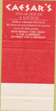 Matchbook Cover - Caesar's Steak House Calgary AB 30 Strike