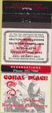 Matchbook Cover - Coral Place Seafood Hamilton ON 30 Strike
