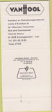 Matchbook Cover - Van Hool trucking Belgium 30 Strike