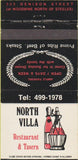 Matchbook Cover - North Villa Restaurant Tavern Markham ON 30 Strike