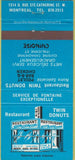 Matchbook Cover - Twin Donuts Restaurant Montreal QC 30 Strike