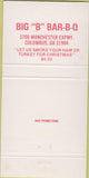 Matchbook Cover - Big B BBQ Columbus GA 30 Strike