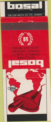 Matchbook Cover - Bosal Auto Parts Exaust Durban South Africa