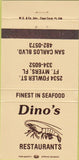 Matchbook Cover - Dino's Restaurants Fort Myers FL 30 Strike