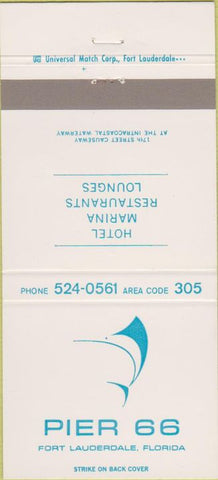 Matchbook Cover - Pier 66 Fort Lauderdale FL 30 Strike